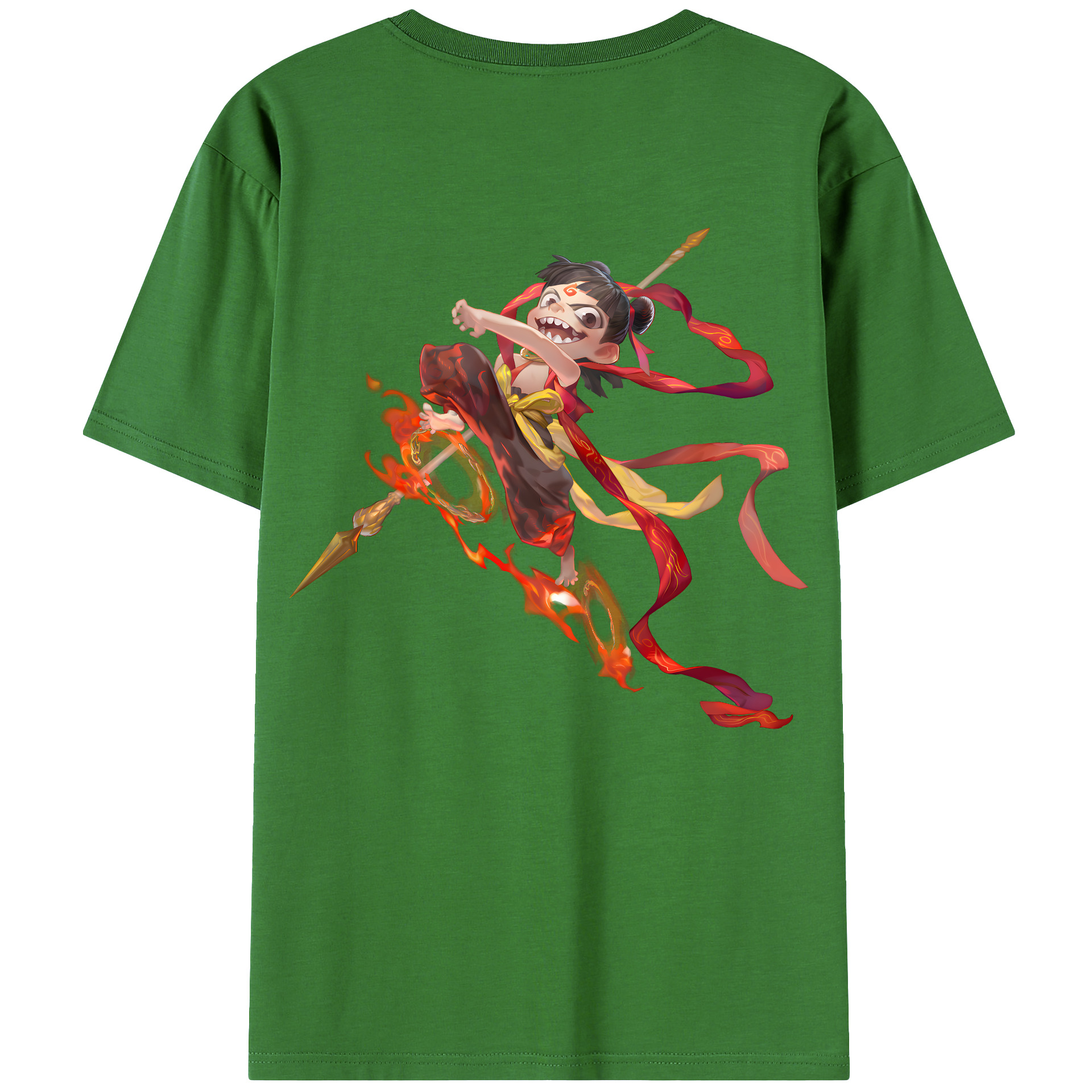 （画像用） Ne Zha 2 ナタ 魔童の大暴れ レディース半袖Tシャツ(バックプリント)